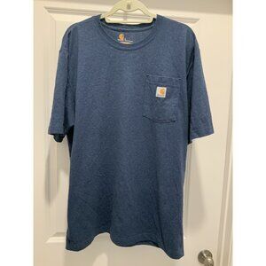 Carhartt T-Shirt Large Mens Pocket  Original Fit Blue